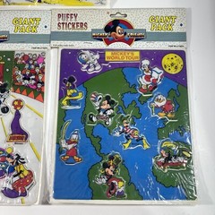 Vintage Disney Mickey Mouse Puffy Stickers Mickey & Friends NOS Lot Of 3