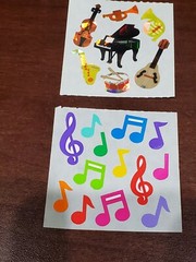 Sandylion sticker 5 mod Musical instruments notes Piano Rock Guitar prisma shiny