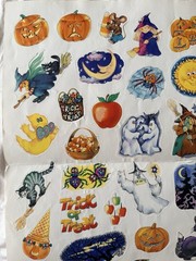 Vintage 1986 Halloween Sticker Page Sheet Printed In USA Unused