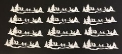 Christmas Die Cuts * Kids Snow Scene * Set of 12 * White Cardstock * Ice Skaters