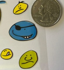 SMILEY BOY Stickers(13pc) Generations•Faces•Unhappy •Grin•Green•Blue•Yellow•Sad•