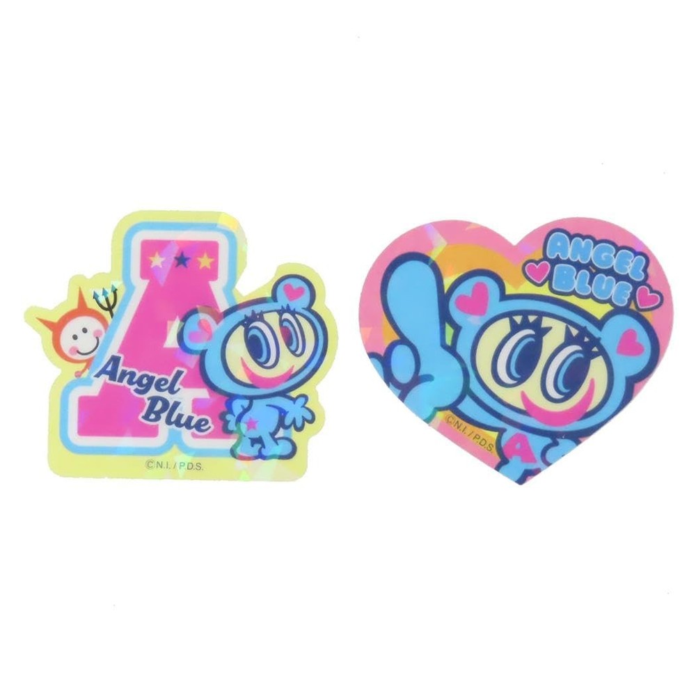 Angel Blue Holographic Clear Stickers (2-Pack) / Heart
