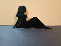 Vintage Stickers MUD FLAP GIRL Glossy Foil Vending Sticker VTG PVI Black 01