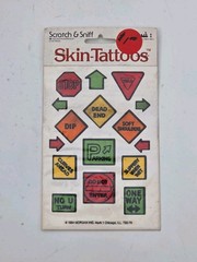 Vintage Mark 1 Skin Tattoos Scratch & Sniff Stickers Road Signs 1984 Sealed New