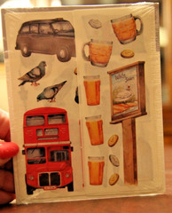 Lot of London/England Scrapbook Paper and Stickers. Over 90 items.