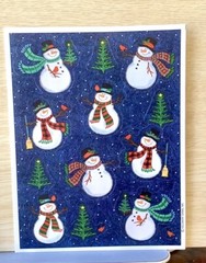 Lot of 3 Vintage Snowman Sticker Sheets 1989 Hallmark AGC Winter Cute