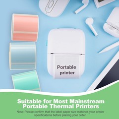 300 Pcs Thermal Sticker Paper, 1.2×0.8″ Square Thermal Printer Label, White
