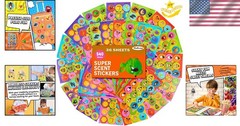 Fruit and Food Scented Stickers – 36 Peel and Stick Sheets for Kids Creations
