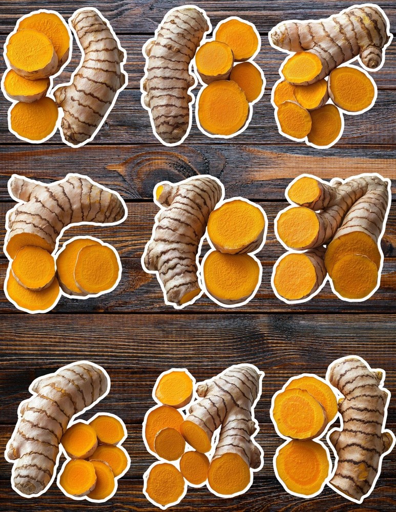 Tumeric Die Cut Vinyl Stickers Set Scrapbooking Laptop Waterbottle