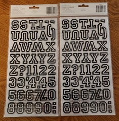 Lot 10 Packs 3 Dimensional Letters/Numbers Black Red Glitter 1,172 Pieces NEW