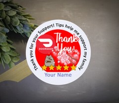 2 inch Personalized custom Doordash stickers delivery driver bag sticker for f
