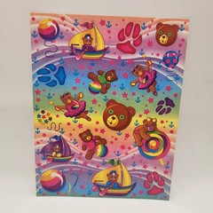 Vintage Lisa Frank Sticker Sheet Ballerina Bears Sailboats S124 1990s 4.5×6″