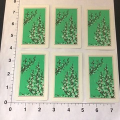 Flowers with Green Background Swap/Junk Journal Playing Cards Lot of 6 Cards