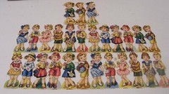 LOT VINTAGE PZB PAUL B ZOECKE CHROMOLITHOGRAPH DIE CUT BOY & GIRL SCRAPS