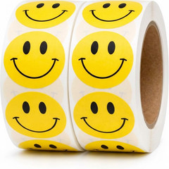 1000 Smiley Face Reward Stickers – 1 Inch round Multicolor Classroom Labels