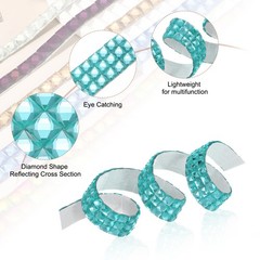 1.18 Inch x 1 Yard Crystal Rhinestone Sticker Ribbon, Lake Blue