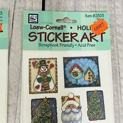 1997 Loew-Cornell Holiday Sticker Art Lot Of 2 NIP Christmas Snowman Santa #2303