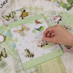 100Pcs Floral Vintage Scrapbook Paper Junk Journal Paper Scrapbook Supplies Kit