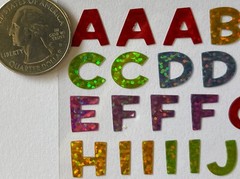 FUN HOUSE COLORFUL Prismatic Alphabet Stickers(89pc)Sticko •Letters•Memories•