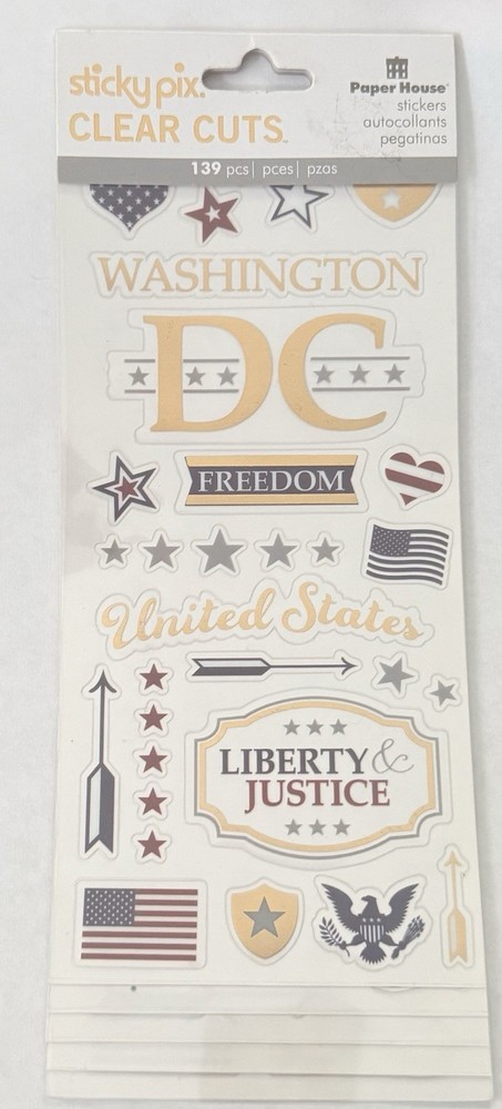 Paper House Clear Cut WASHINGTON D. C. themed sticker set~139 pcs. BNIP Nice!