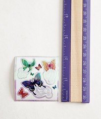 Vtg Sandylion Stickers Mod Butterflies Mother Of Pearl MOP Iridescent Opal