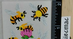 Sandylion BEES AND FLOWER Stickers 1 SQUARE BUMBLE BEES