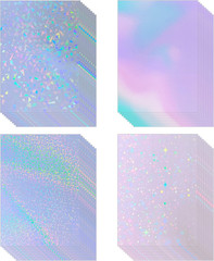 36 Sheets Holographic Sticker Paper 8.5″ X11» Waterproof Clear Vinyl Sticker Sh