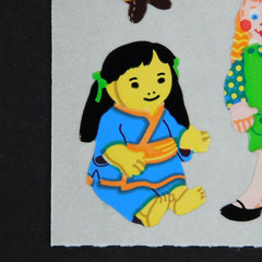 Sandylion Rag Dolls Kromekote Mini Stickers Boy Girl Asian Raggedy