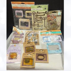 Nostalgics ART JOURNAL Mixed Media Embellishments Stickers Slides Lot of 15