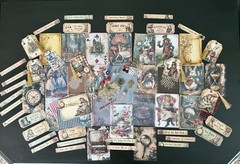 Alice in Wonderland Junk Journal Kit Ephemera Bundle 106 Pc Tags Papers Crafts