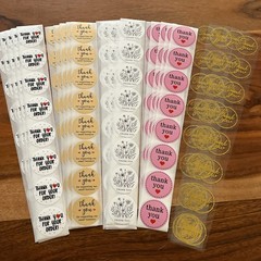 200pcs Cute Thank You Stickers 1 inch Small Business Decorate Envelopes Sealing