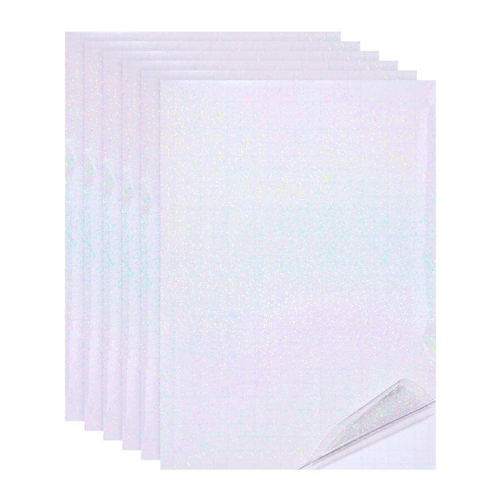 12x8in Holographic Laminate Sheets 6Pcs Sticker Paper Fine Dot Pattern