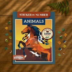Sticker by Number Animals Fusion of Paint by Number and Sticker Fun by Sticker