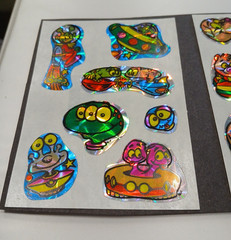 Vintage 1980s Prism Sticker Lot Reflective Hologram Pigs Aliens Rare KEM Unused