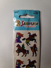 Sandylion Medieval Stickers Mylar Knights Horses NIP 1 Sheet Sealed VTG NOS