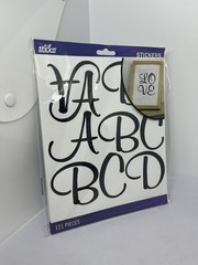 Sticko Alphabet Stickers 121/Pkg-Script – Extra Large – Black
