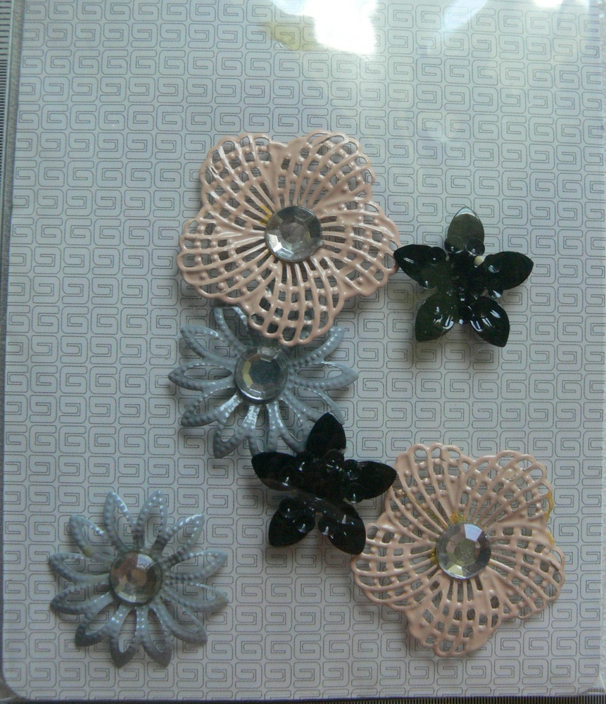Vintage Little Black Dress METAL BUTTONS Collection x 6 Pk by BASIC GREY PetJb