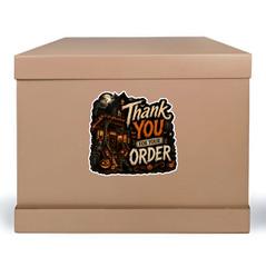 Halloween Haunted House Thank You for Your Order Die Cut Stickers 20 Pack