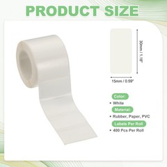800 Pcs Thermal Sticker Paper, 1.2×0.6″ Square Thermal Printer Label, White