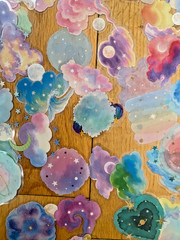 Random Lot 8 Dreamy Cloud Planet Vinyl Stickers for Laptop, Water bottle, Phone