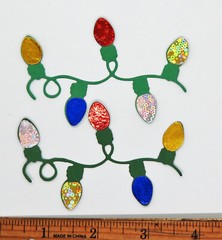 Christmas Lights Die Cut 4 Pc Scrapbooking Cardmaking Cardstock Embellishment