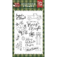 Echo Park Designer Clear Rubber Cling Stamps JOYFUL N BLESSED