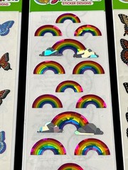 6 Vintage Sandylion Prismatic SEALED Holographic Rainbows Butterflies Stickers