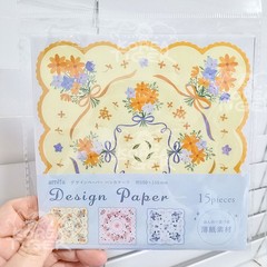 Amifa Design Paper Handkerchief Origami Thin Paper 15pc Scrapbook Junk Journal