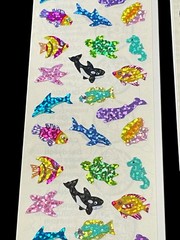 6 Vintage Sandylion Prismatic SEALED Holographic Rainbows Butterflies Stickers