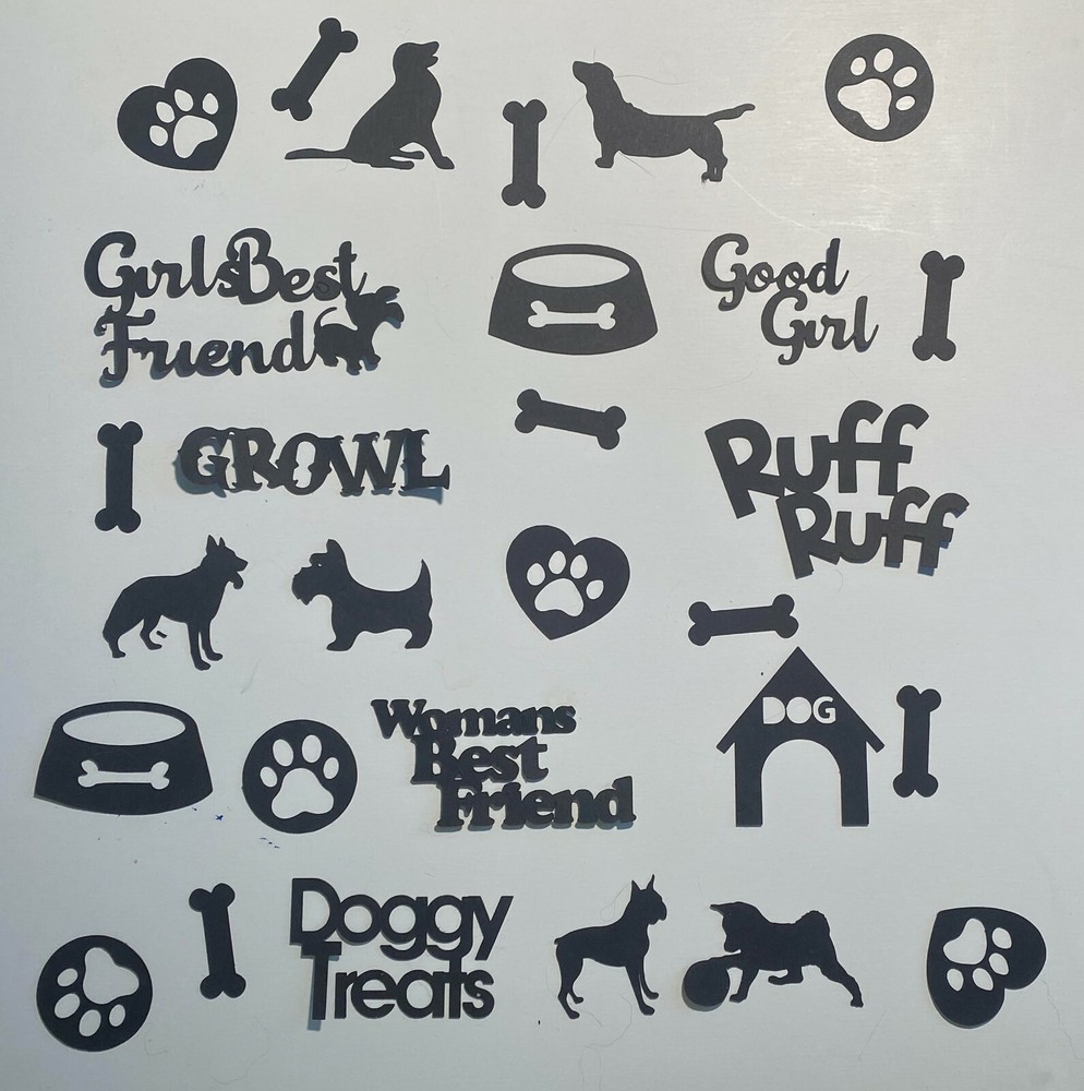 Dog Die Cut Set, 26 pcs., Any Color – GIRL THEME, Scrapbooking