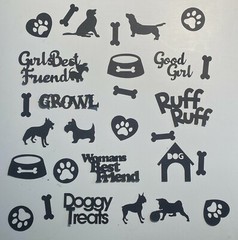 Dog Die Cut Set, 26 pcs., Any Color – GIRL THEME, Scrapbooking