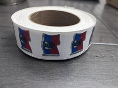 Haitian Flag Holographic STICKER Flag 1 Roll 450 Stickers New Haiti