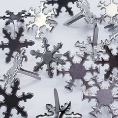 20 Pewter Snowflake Brads 2 Shapes Winter Cardmaking Embellishments Scrapbooking