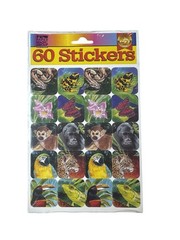 Vintage 90s Sticker Lot Animals Smiley Floral Eureka School Stickers Stash